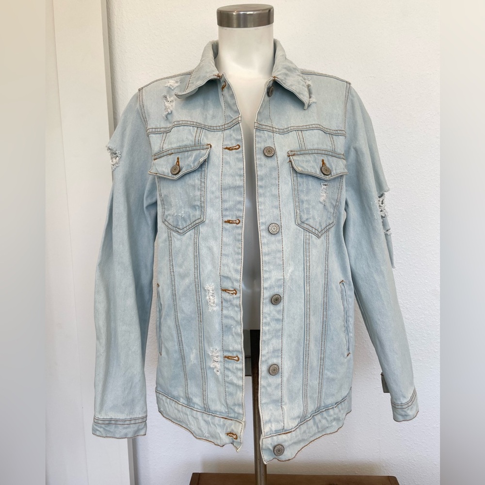Iris Basic & Contemporary Distressed Jean Jacket … - image 6
